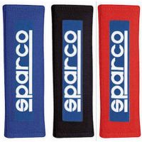 Sparco 3" RACING Harness Pads, White Sparco Logo on a Blue Background. SP01098S3